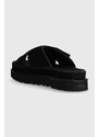 UGG papucs velúrból Goldenstar Cross Slide fekete, női, platformos, 1137910