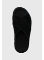 UGG papucs velúrból Goldenstar Cross Slide fekete, női, platformos, 1137910