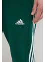 adidas pamut melegítőnadrág zöld, nyomott mintás, IS1392