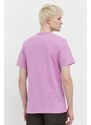 Quiksilver pamut póló lila, férfi, nyomott mintás