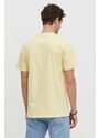 Quiksilver pamut póló sárga, férfi, nyomott mintás