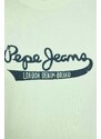 Pepe Jeans pamut póló zöld, férfi, nyomott mintás