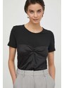 Sisley t-shirt női, fekete