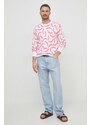 United Colors of Benetton pulóver könnyű, férfi, rózsaszín