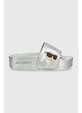 Karl Lagerfeld papucs KONDO MAXI ezüst, női, platformos, KL80805N