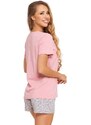 Moraj Catuccino női pizsama, rózsaszín, cicás