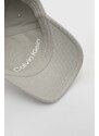 Calvin Klein pamut baseball sapka szürke, nyomott mintás