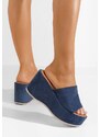 Zapatos Belona kék telitalpú platform papucs