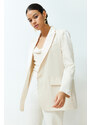 Trendyol Stone Oversize Satin Woven Blazer Jacket