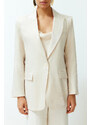 Trendyol Stone Oversize Satin Woven Blazer Jacket