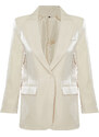 Trendyol Stone Oversize Satin Woven Blazer Jacket