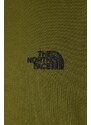 The North Face pamut póló M S/S Essential Oversize Tee zöld, férfi, nyomott mintás, NF0A87NRPIB1