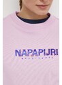 Napapijri pamut melegítőfelső B-Kreis rózsaszín, női, nyomott mintás, NP0A4HNWP1J1