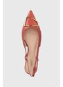 Coccinelle bőr balerina cipő piros, nyitott sarokkal, QSD 21 02 01 R56