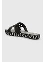 Karl Lagerfeld bőr papucs SOUK fekete, női, platformos, KL81405A