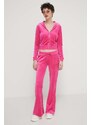 Juicy Couture velúr melegítőnadrág rózsaszín, nyomott mintás