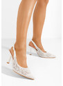 Zapatos Besima fehér tűsarkú cipő