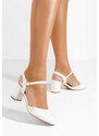 Zapatos Asmita v2 fehér vastag sarkú magassarkú