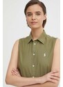 Polo Ralph Lauren pamut ing női, galléros, zöld, regular, 211906512