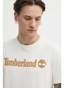 Timberland pamut póló bézs, férfi, nyomott mintás, TB0A5UPQCM91