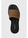 Vagabond Shoemakers papucs velúrból CONNIE barna, női, platformos, 5757-250-19