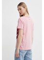 Desigual pamut póló ROLLING női, rózsaszín, 24SWTK30
