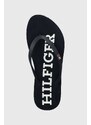Tommy Hilfiger flip-flop sötétkék, női, lapos talpú, FW0FW07901
