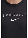 Nike pamut póló Chicago Cubs fekete, férfi, nyomott mintás