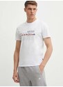 Napapijri pamut póló S-Turin 1 fehér, férfi, nyomott mintás, NP0A4HQG0021