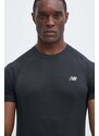 New Balance edzős póló Knit fekete, sima, MT41080BK