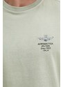 Aeronautica Militare pamut póló zöld, férfi, nyomott mintás, TS2205J633