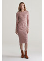 RUHA GANT MINI CABLE KNIT DRESS DUSTY PINK