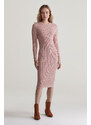 RUHA GANT MINI CABLE KNIT DRESS DUSTY PINK