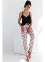 Sensis Paula fekete és rózsaszín pizsama w/r S-XL