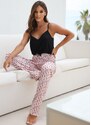 Sensis Paula fekete és rózsaszín pizsama w/r S-XL