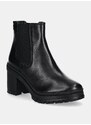 Lauren Ralph Lauren bőr bokacsizma Cailie fekete, női, magassarkú, 802937825001