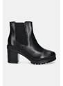 Lauren Ralph Lauren bőr bokacsizma Cailie fekete, női, magassarkú, 802937825001