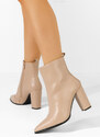 Zapatos Adalina bézs magassarkú bokacsizma
