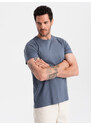 Ombre BASIC men's classic cotton T-shirt - dark blue