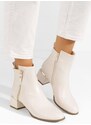 Zapatos Assisa bézs bokacsizma vastag sarokkal