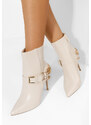 Zapatos Verena bézs tűsarkú bokacsizma