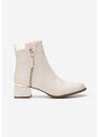 Zapatos Assisa bézs bokacsizma vastag sarokkal