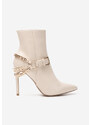 Zapatos Verena bézs tűsarkú bokacsizma