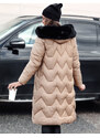 BASIC Bézs színű női hosszú steppelt kabát WINTERACT TY4777