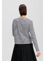 PÓLÓ KARL LAGERFELD IKON PRINT STRIPE LSLV TOP