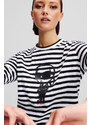 PÓLÓ KARL LAGERFELD IKON PRINT STRIPE LSLV TOP