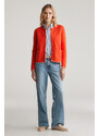 KARDIGÁN GANT COTTON KNIT JACKET ORANGE RED