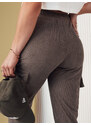 BASIC Sötétszürke bordázott melegítőnadrág zsebekkel FLAYON UY2060