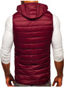 Steppelt férfi mellény kapucnival bordó színben Bolf 13072