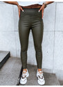 BASIC Khaki színű "viaszos" leggings WAXED CHIC UY1564